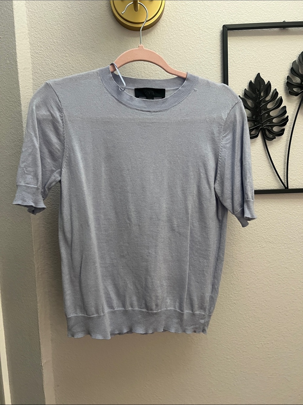 ZARA || KNIT SHORT SLEEVE SWEATER